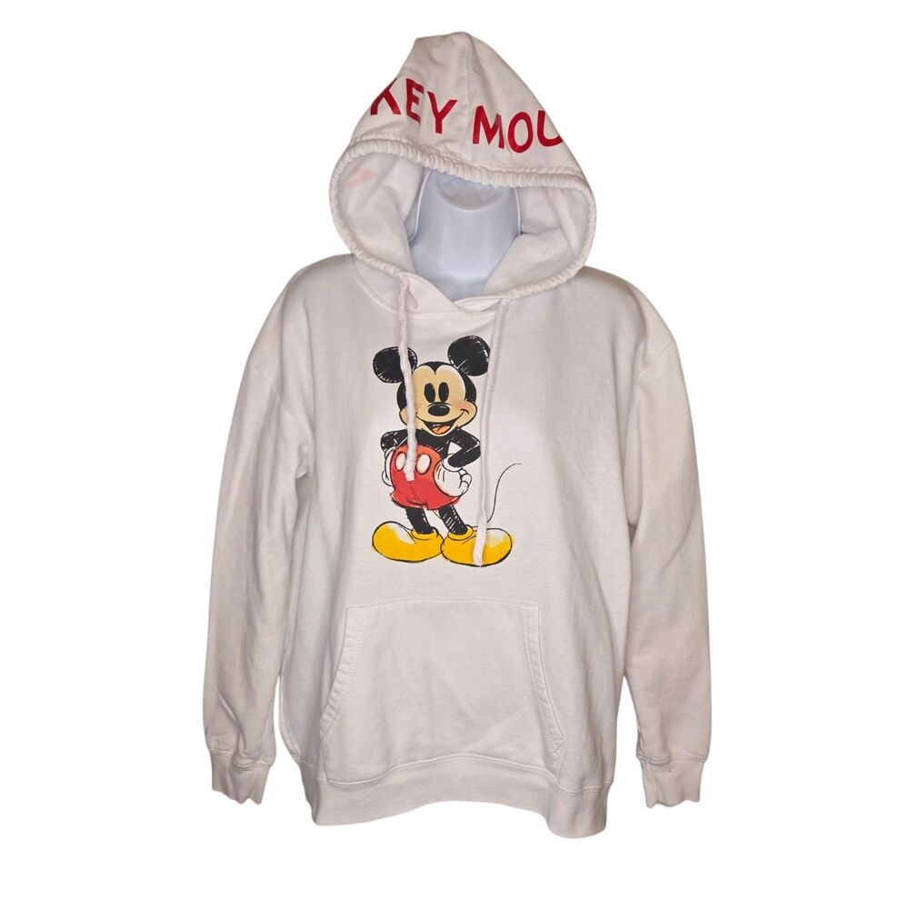 Disney Mickey Mouse Classic Sketch Graphic Hoodie White Youth Large (11–13)